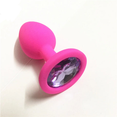 Light Purple Gem Pink Silicone Plugs