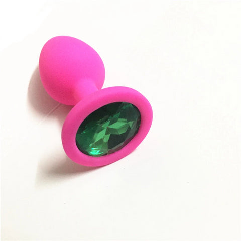 Green Gem Pink Silicone Plugs