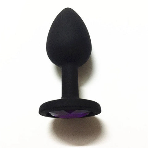 Purple Gem Black Silicone Plugs