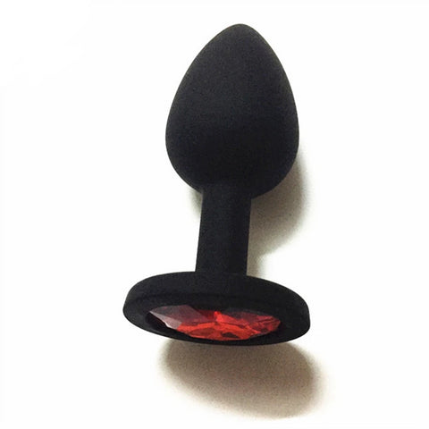 Red Gem Black Silicone Plugs