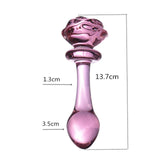 Pink Rose Glass Dildo Plugs