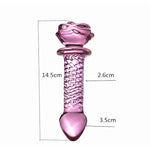 Pink Rose Glass Dildo Plugs