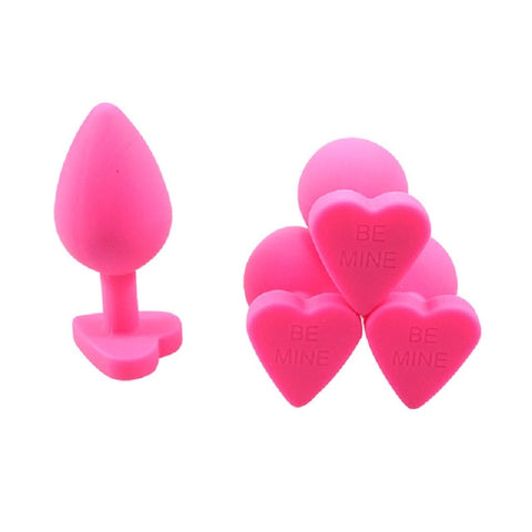 Heart-shaped Pink Silicone Plugs