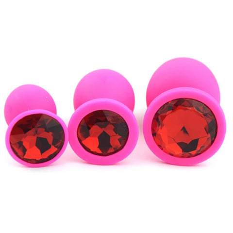 Red Gem Pink Silicone Plugs